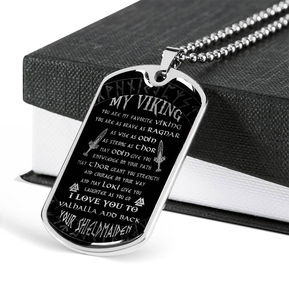 My Viking You Are My Favorite Viking You Are As Brave As Ragnar From Shieldmaiden Dog Tag Pendant Necklace My Viking You Are My Favorite Viking You Are As Brave As Ragnar From Shieldmaiden Dog Tag Pendant Necklace