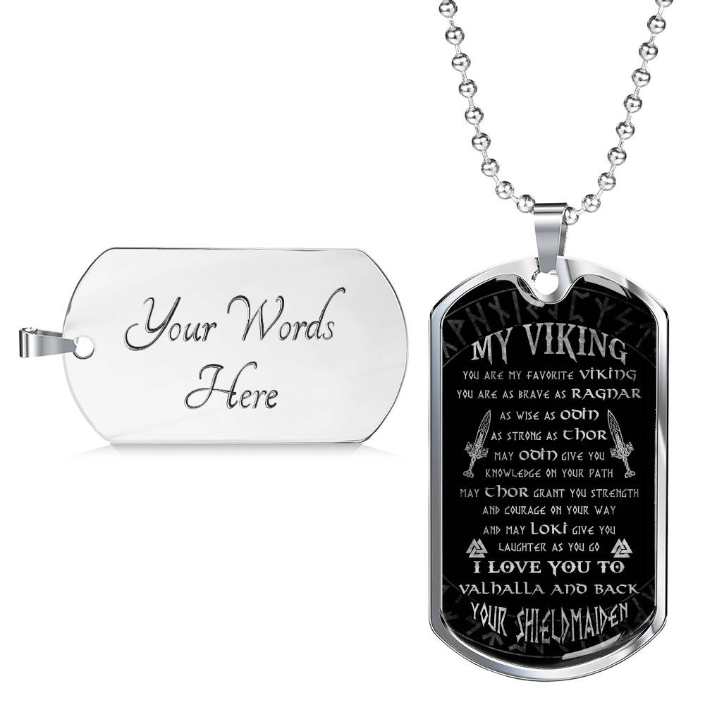 My Viking You Are My Favorite Viking You Are As Brave As Ragnar From Shieldmaiden Dog Tag Pendant Necklace My Viking You Are My Favorite Viking You Are As Brave As Ragnar From Shieldmaiden Dog Tag Pendant Necklace