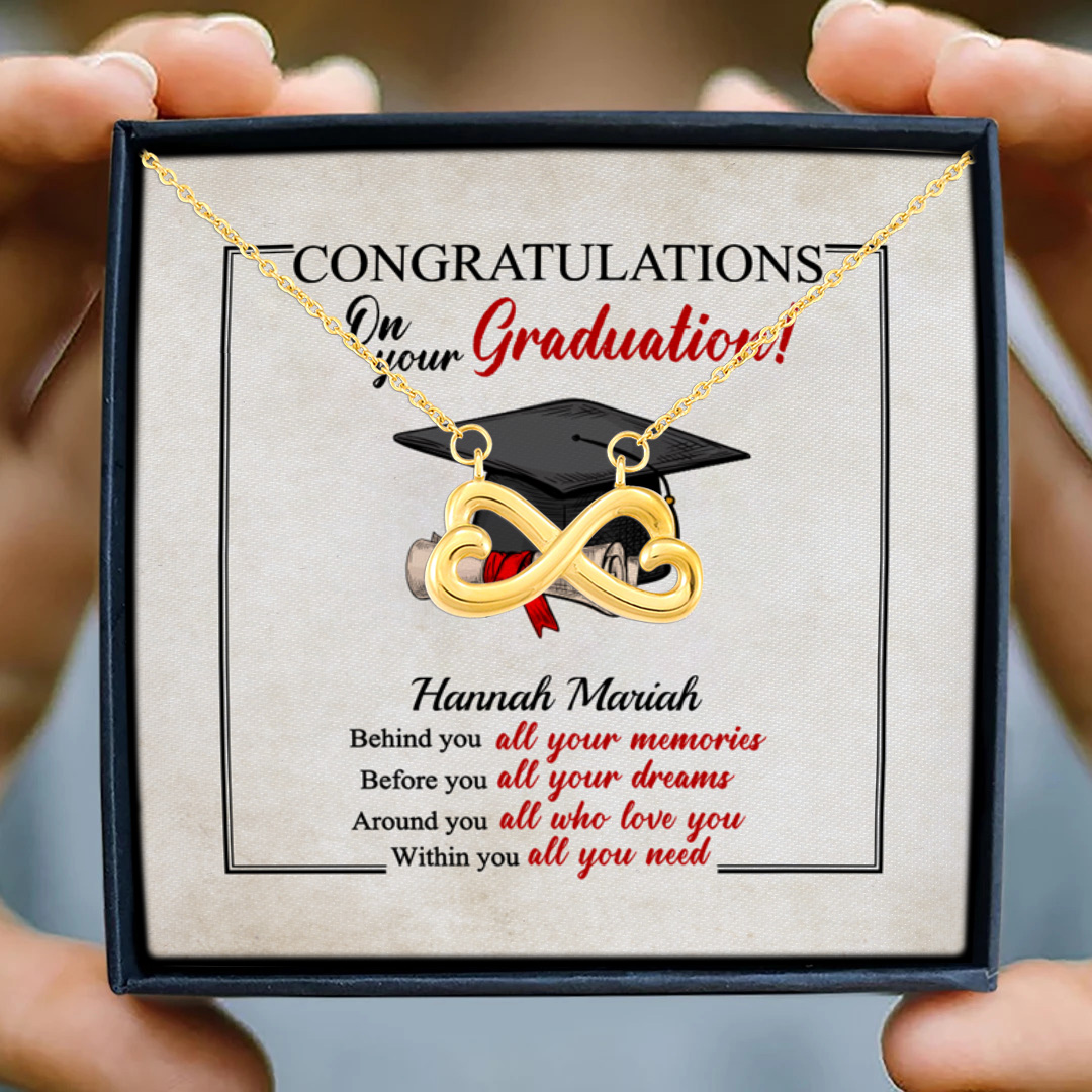 34 HG. Graduation Name Necklace Sample Design Infinity Heart Necklace (Gold) 3