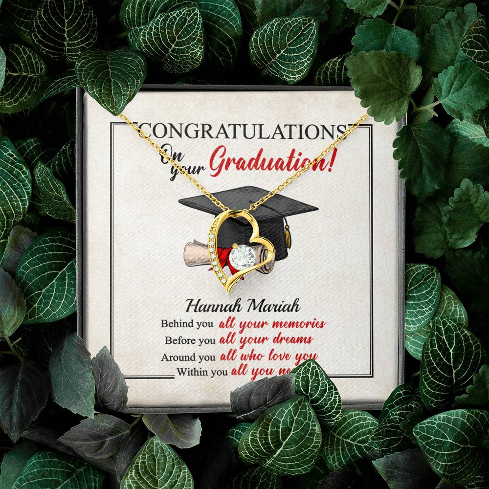 Personalized Congratulations Graduation Behind You All Your Memories Class Of 2021 Forever Love Heart Necklace Personalized Congratulations Graduation Behind You All Your Memories Class Of 2021 Forever Love Heart Necklace