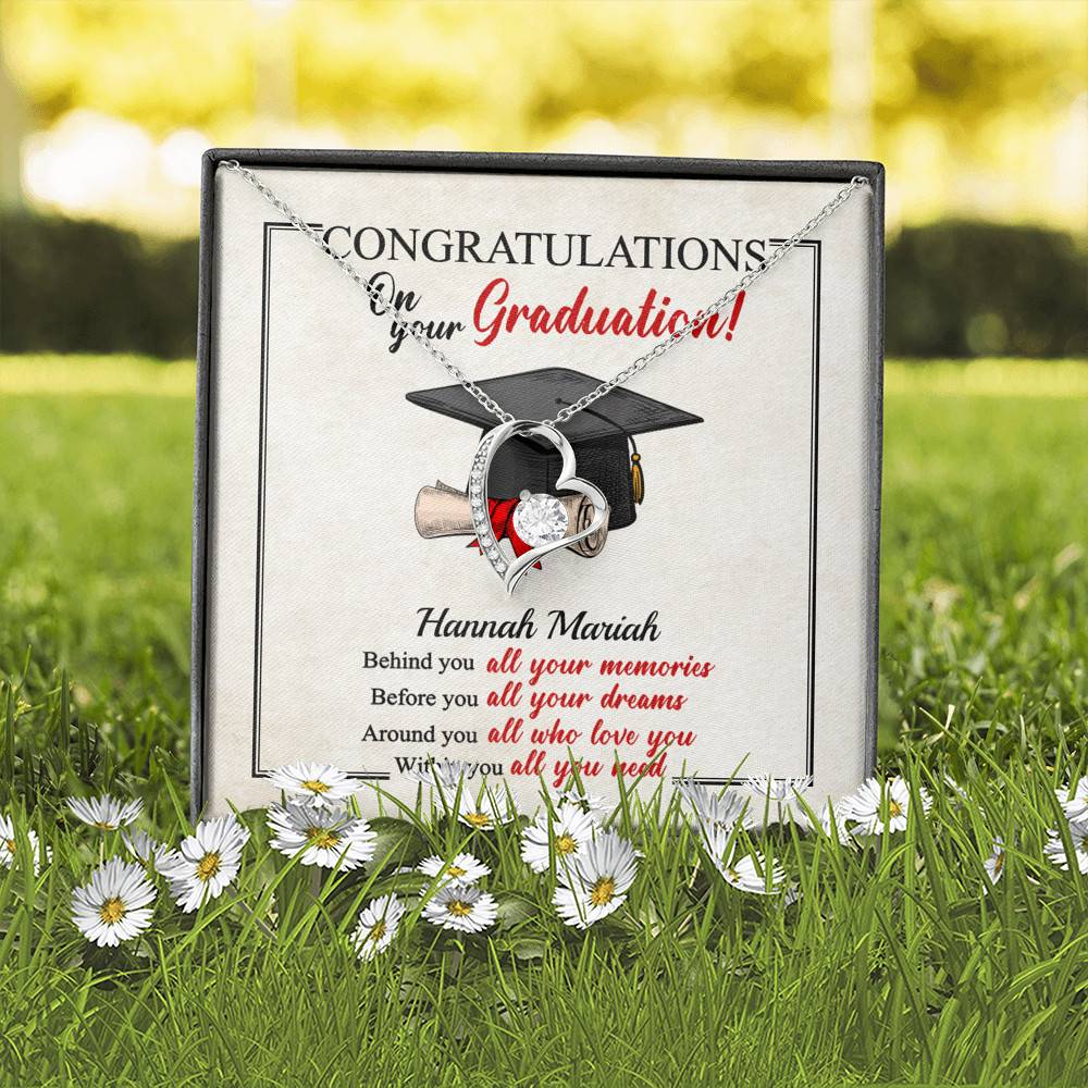 Personalized Congratulations Graduation Behind You All Your Memories Class Of 2021 Forever Love Heart Necklace Personalized Congratulations Graduation Behind You All Your Memories Class Of 2021 Forever Love Heart Necklace