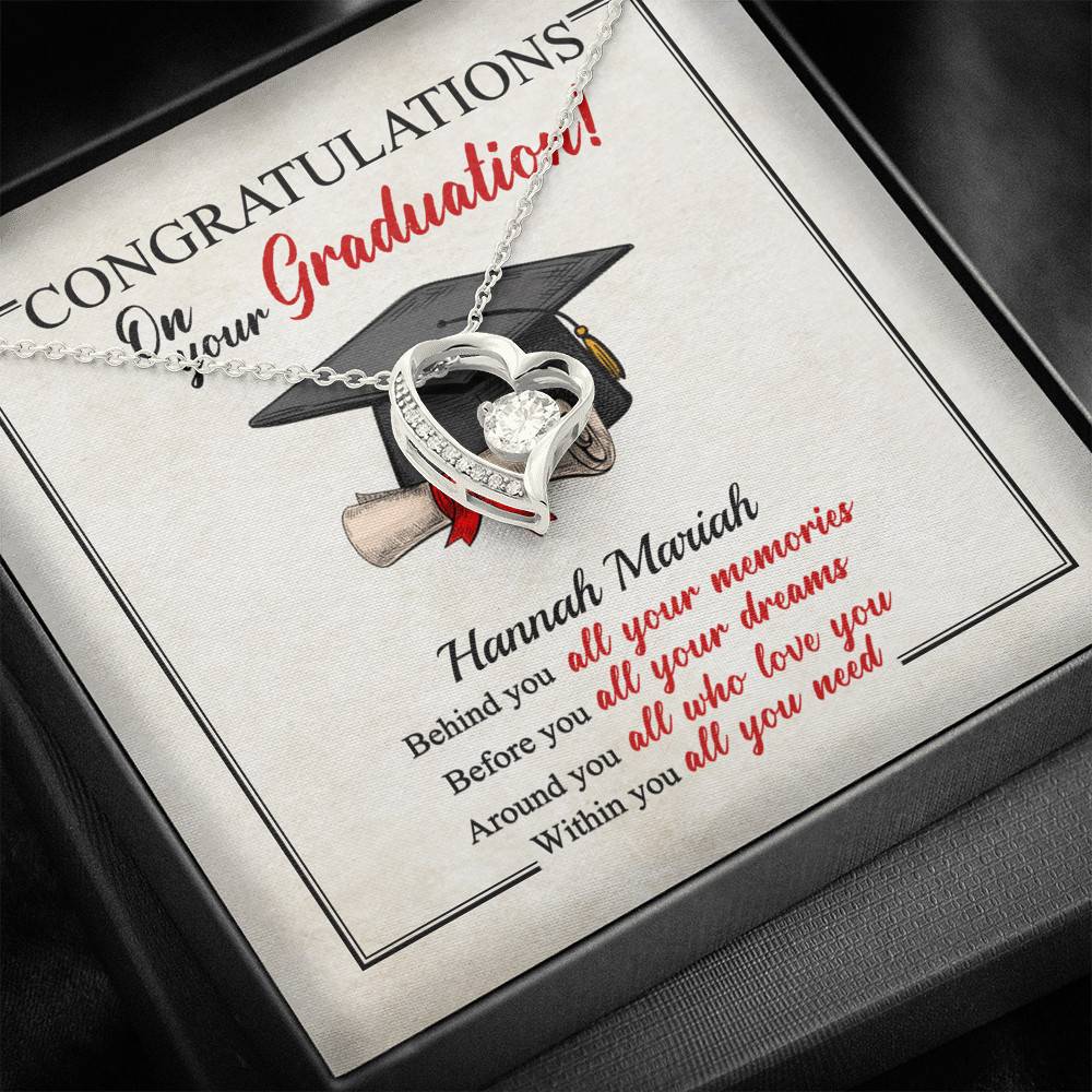 Personalized Congratulations Graduation Behind You All Your Memories Class Of 2021 Forever Love Heart Necklace Personalized Congratulations Graduation Behind You All Your Memories Class Of 2021 Forever Love Heart Necklace