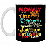 Personalized Mamasaurus mug, Black, 11 oz. White Mug