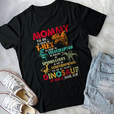 Alternative view of Personalized Happy Mother's Day 2021 - Mamasaurus T Rex Mom T-shirt - V-neck