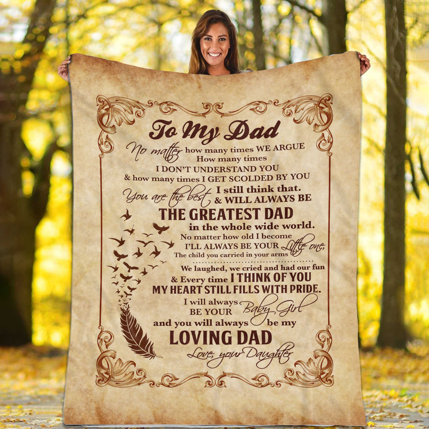 3LV. No Matter How - Dad Blanket Mockup 1