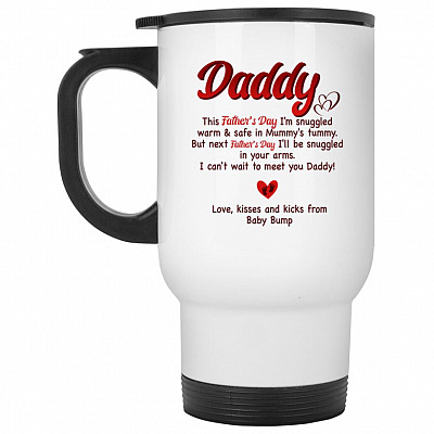 14 oz. White Travel Mug