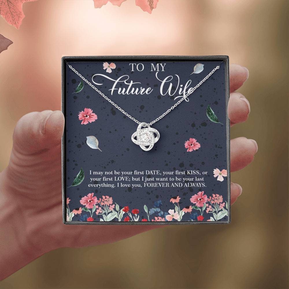 Husband to My Future Wife I May Not Be Your First Date Your First Kiss Love Knot Pendant Necklace