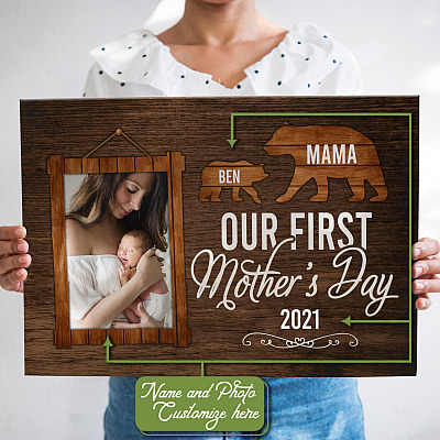 Personalized Photo Our First Mother's Day - 1st Mothers Day Gifts Framed Canvas Prints - Unframed Poster