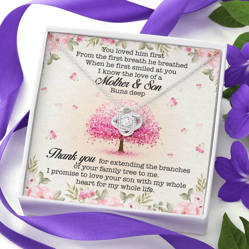 You Loved Him First Mother-In-Law Love Knot Pendant Necklace You Loved Him First Mother-In-Law Love Knot Pendant Necklace