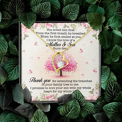You Loved Him First Mother-In-Law Forever Love Pendant Necklace