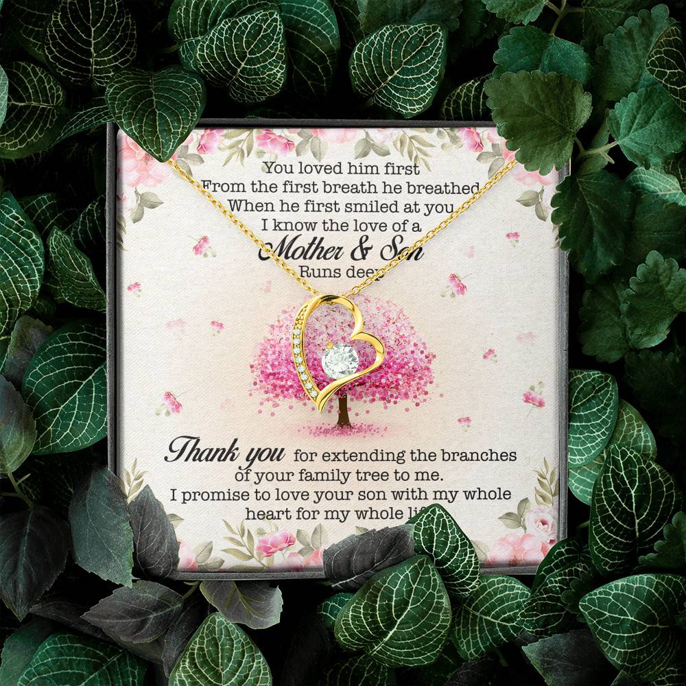 You Loved Him First Mother-In-Law Forever Love Pendant Necklace You Loved Him First Mother-In-Law Forever Love Pendant Necklace