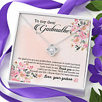 Godson To My Dear Godmother I'm Glad You Are My Godmother Love Knot Pendant Necklace