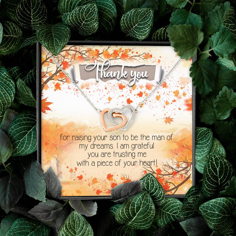 Thank You for Raising Your Son to Be the Man of My Dreams Mother-In-Law Interlocking Hearts Pendant Necklace Thank You for Raising Your Son to Be the Man of My Dreams Mother-In-Law Interlocking Hearts Pendant Necklace