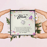 Daughter To My Mom I Know It's Not Easy for A Woman to Raise a Girl Love Knot Pendant Necklace