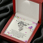 Daughter To My Mom I Know It's Not Easy for A Woman to Raise a Girl Double Hearts Pendant Necklace