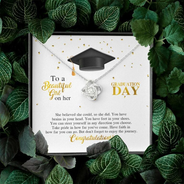 To A Beautiful Girl On Her Graduation Day She Believed She Could So She Did Love Knot Necklace