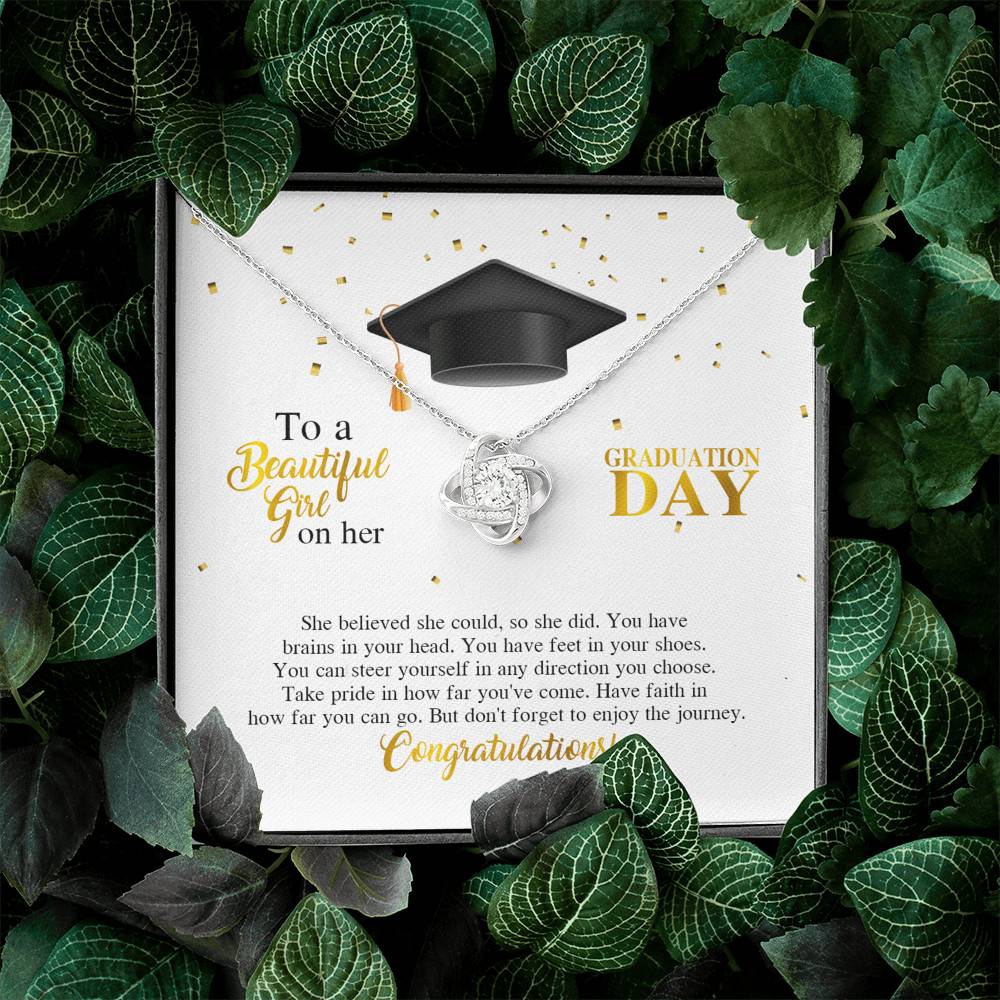 To A Beautiful Girl On Her Graduation Day She Believed She Could So She Did Love Knot Necklace To A Beautiful Girl On Her Graduation Day She Believed She Could So She Did Love Knot Necklace