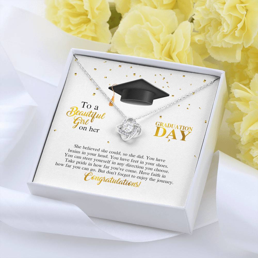 To A Beautiful Girl On Her Graduation Day She Believed She Could So She Did Love Knot Necklace To A Beautiful Girl On Her Graduation Day She Believed She Could So She Did Love Knot Necklace