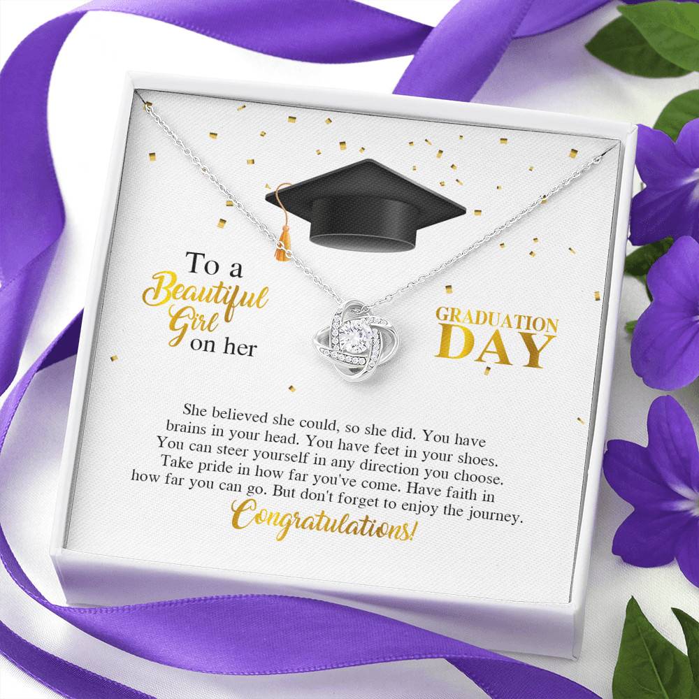 To A Beautiful Girl On Her Graduation Day She Believed She Could So She Did Love Knot Necklace To A Beautiful Girl On Her Graduation Day She Believed She Could So She Did Love Knot Necklace