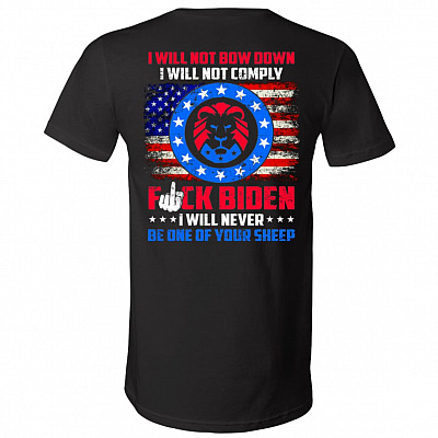 I Will Not Bow Down I Will Not ComplShirt, Black, V-Neck T-Shirt