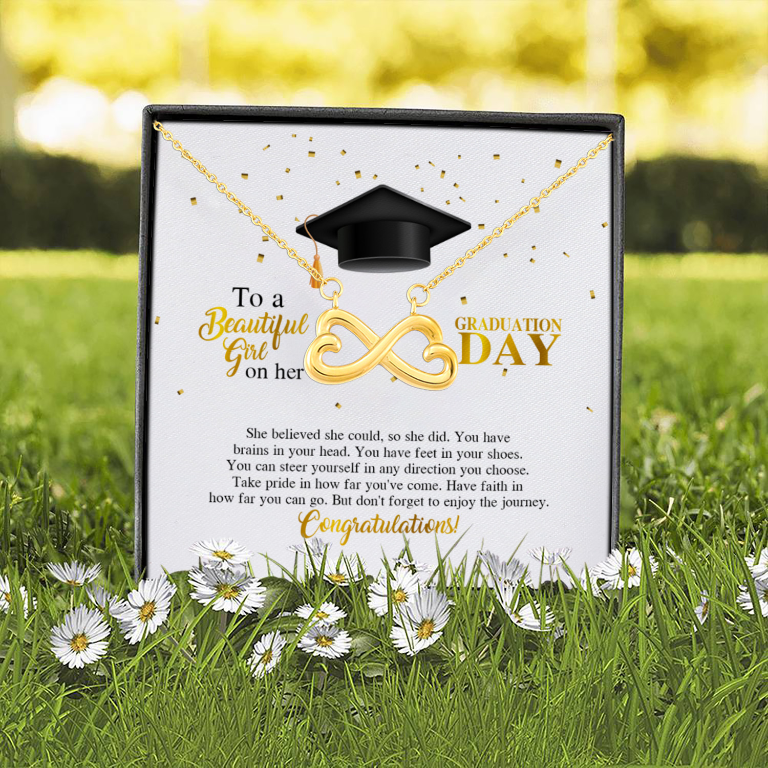 7UT. Graduation Gift Necklace (2) Infinity Heart Necklace (Gold) 2