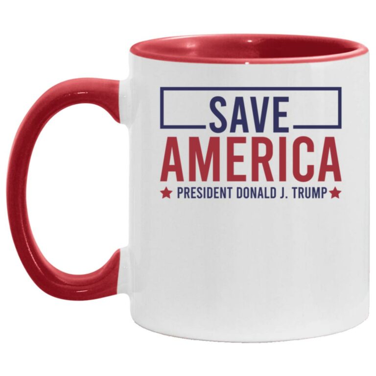 Save America Accent Coffee Mug, White/Red, 11 oz. Accent Mug