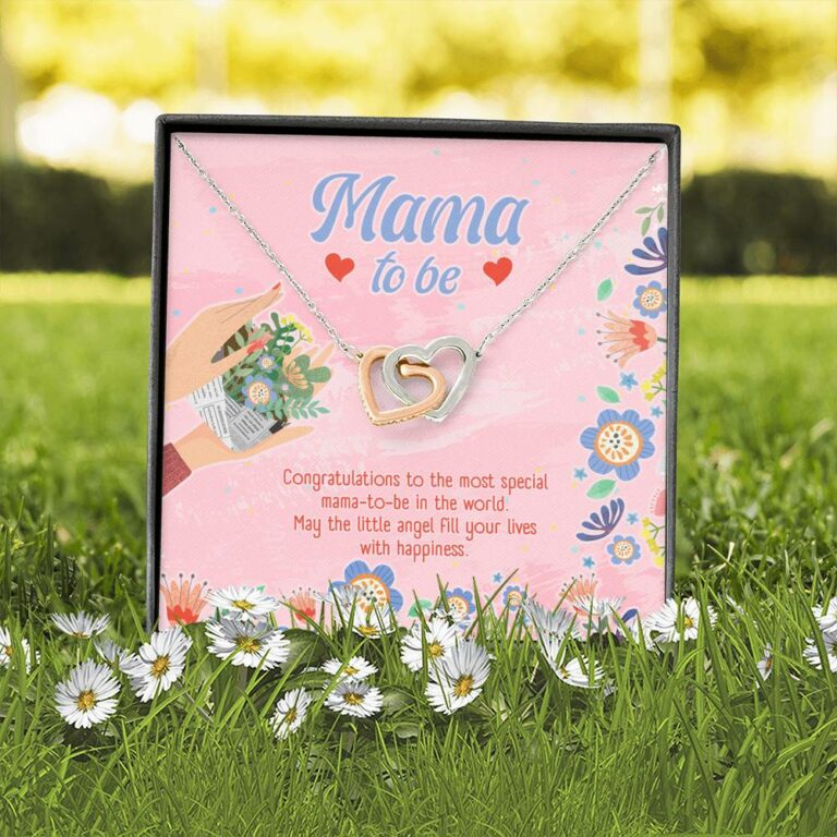 Mama to Be Gift Congratulations for Your New Baby Interlocking Heart Pendant Necklace