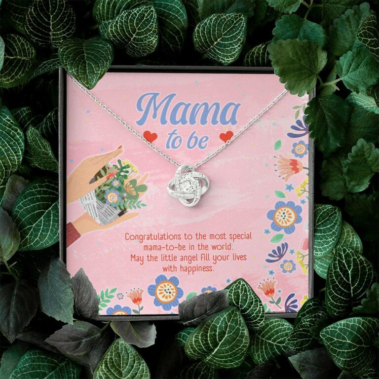 Mama to Be Gift Congratulations for Your New Baby Love Knot Pendant Necklace