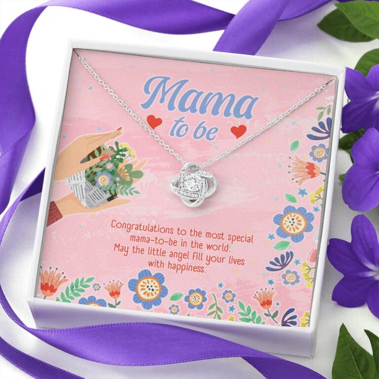 Mama to Be Gift Congratulations for Your New Baby Love Knot Pendant Necklace
