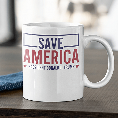 Alternative view of Save America President Donald J. Trump Ceramic Coffee Mug - Water Bottle