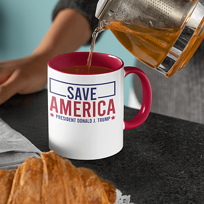 Alternative view of Save America President Donald J. Trump Accent Coffee Mug
