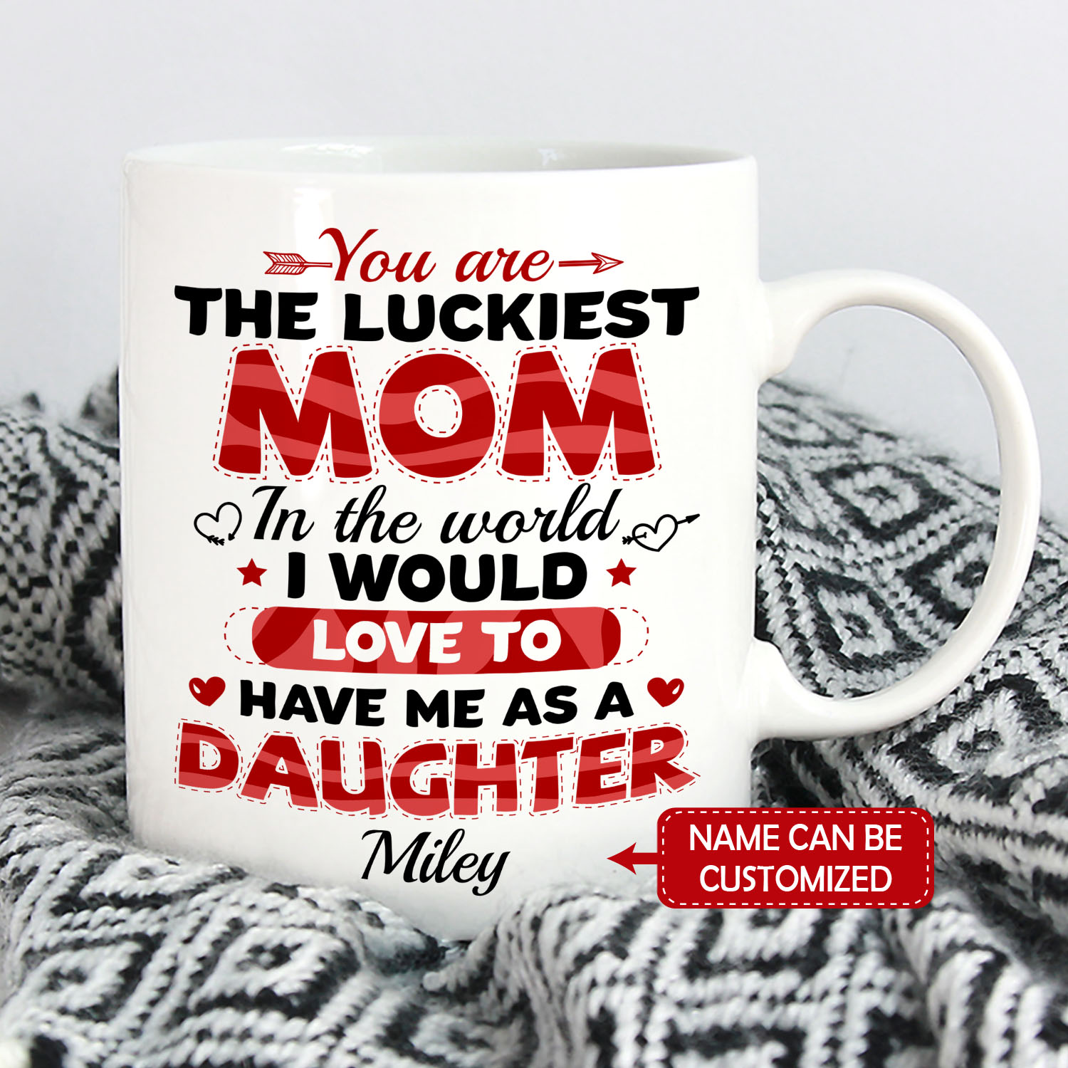 5VT. Daughter You Are The Luckiest Mom mug mk3
