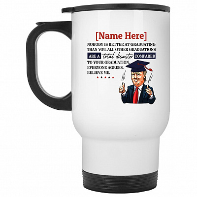 14 oz. White Travel Mug