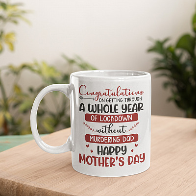Alternative view of A Whole Year Of Lockdown Without Murdering Dad Coffee Mug - Beer Stein - Water Bottle - Color Changing Mug