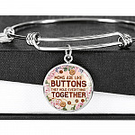 Moms Are Like Buttons They Hold Everything Together Circle Pendant Necklace
