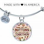 Moms Are Like Buttons They Hold Everything Together Circle Pendant Necklace