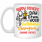 Personalized Happy Father's Day, White, 11 oz. White Mug