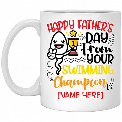 Personalized Happy Father's Day, White, 11 oz. White Mug