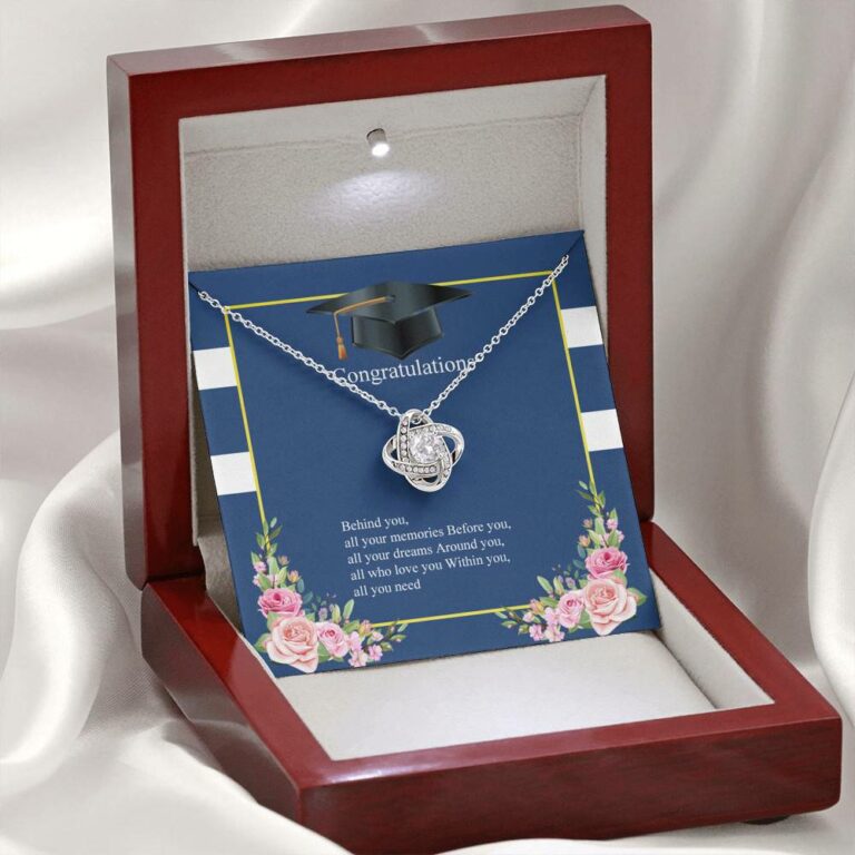 Behind You All Your Memories Love Knot Pendant Necklace - Graduation Necklace - Class Of 2021 Necklace