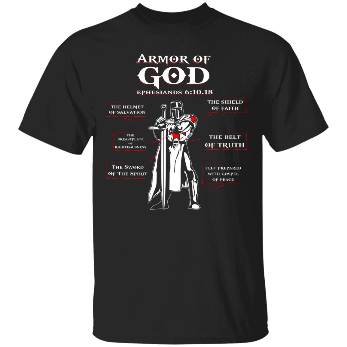 Armor Of God Knight Templar T-Shirt, Black, Unisex T-Shirt