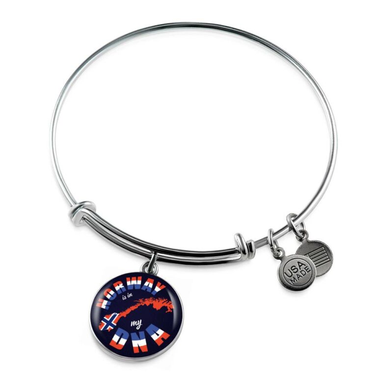 Norway Is In My DNA Luxury Circle Pendant Necklace - Bangle - Norway Lover Gifts