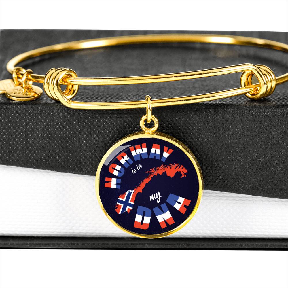 Norway Is In My DNA Luxury Circle Pendant Necklace - Bangle - Norway Lover Gifts Norway Is In My DNA Luxury Circle Pendant Necklace - Bangle - Norway Lover Gifts