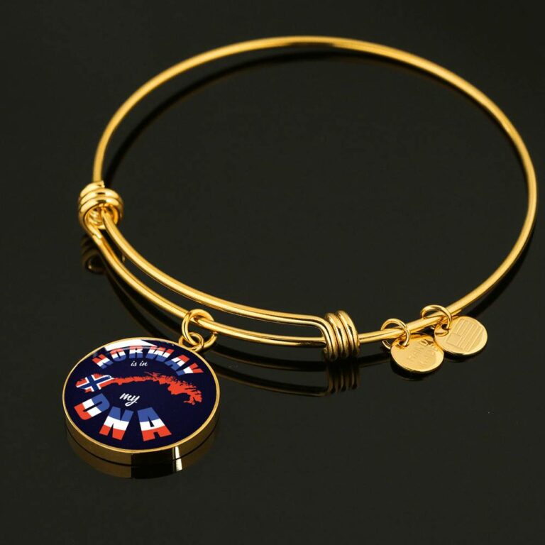 Norway Is In My DNA Luxury Circle Pendant Necklace - Bangle - Norway Lover Gifts