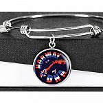 Norway Is In My DNA Luxury Circle Pendant Necklace - Bangle - Norway Lover Gifts