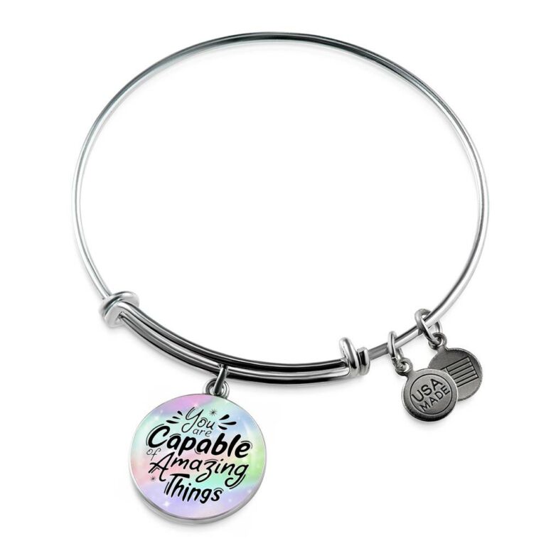 You Are Capable of Amazing Things Circle Pendant Necklace