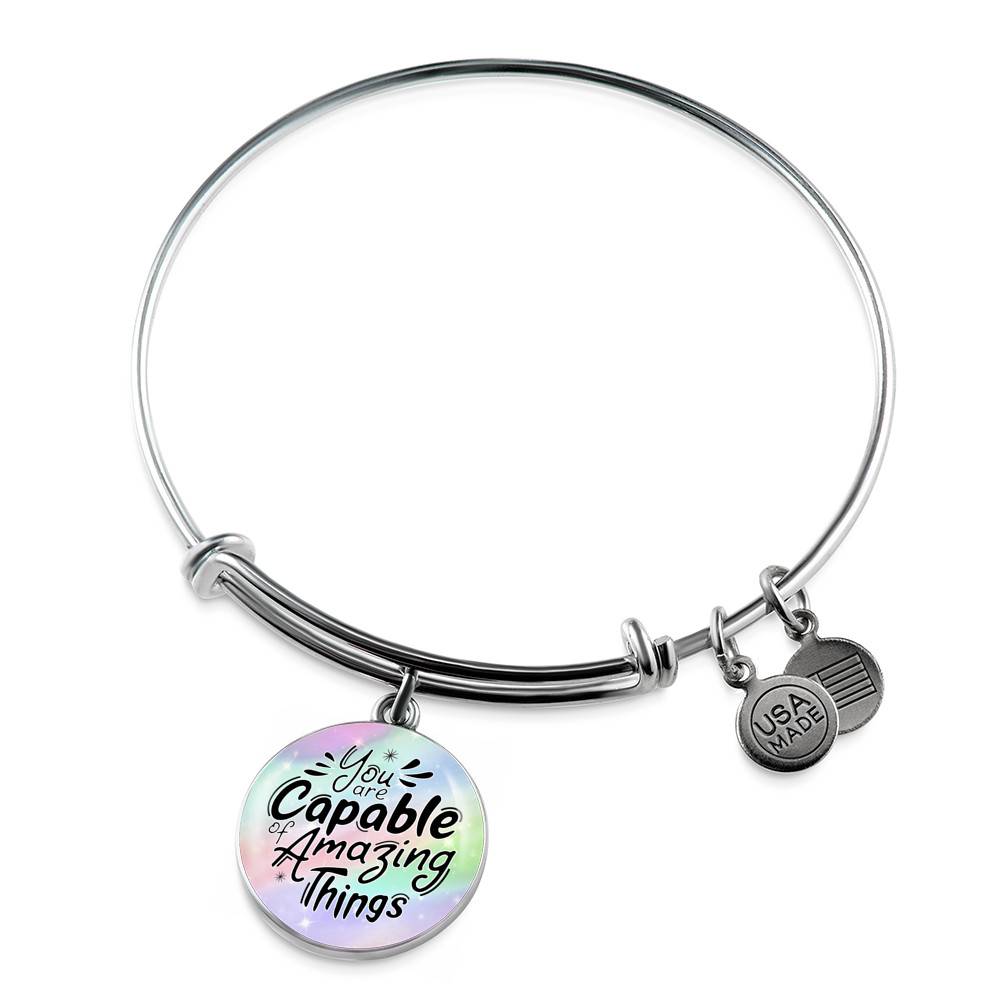 You Are Capable of Amazing Things Circle Pendant Necklace You Are Capable of Amazing Things Circle Pendant Necklace