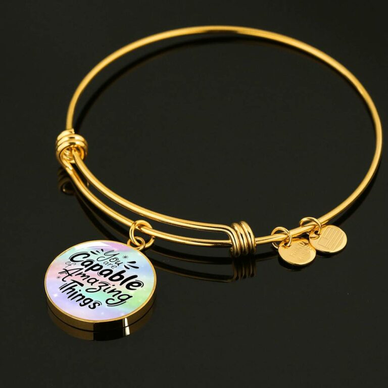 You Are Capable of Amazing Things Circle Pendant Necklace