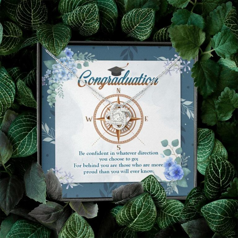 Graduation Compass Class Of 2021 Gift - Be Confident In Whatever Direction You Choose Love Knot Necklaces