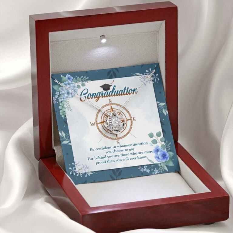 Graduation Compass Class Of 2021 Gift - Be Confident In Whatever Direction You Choose Love Knot Necklaces