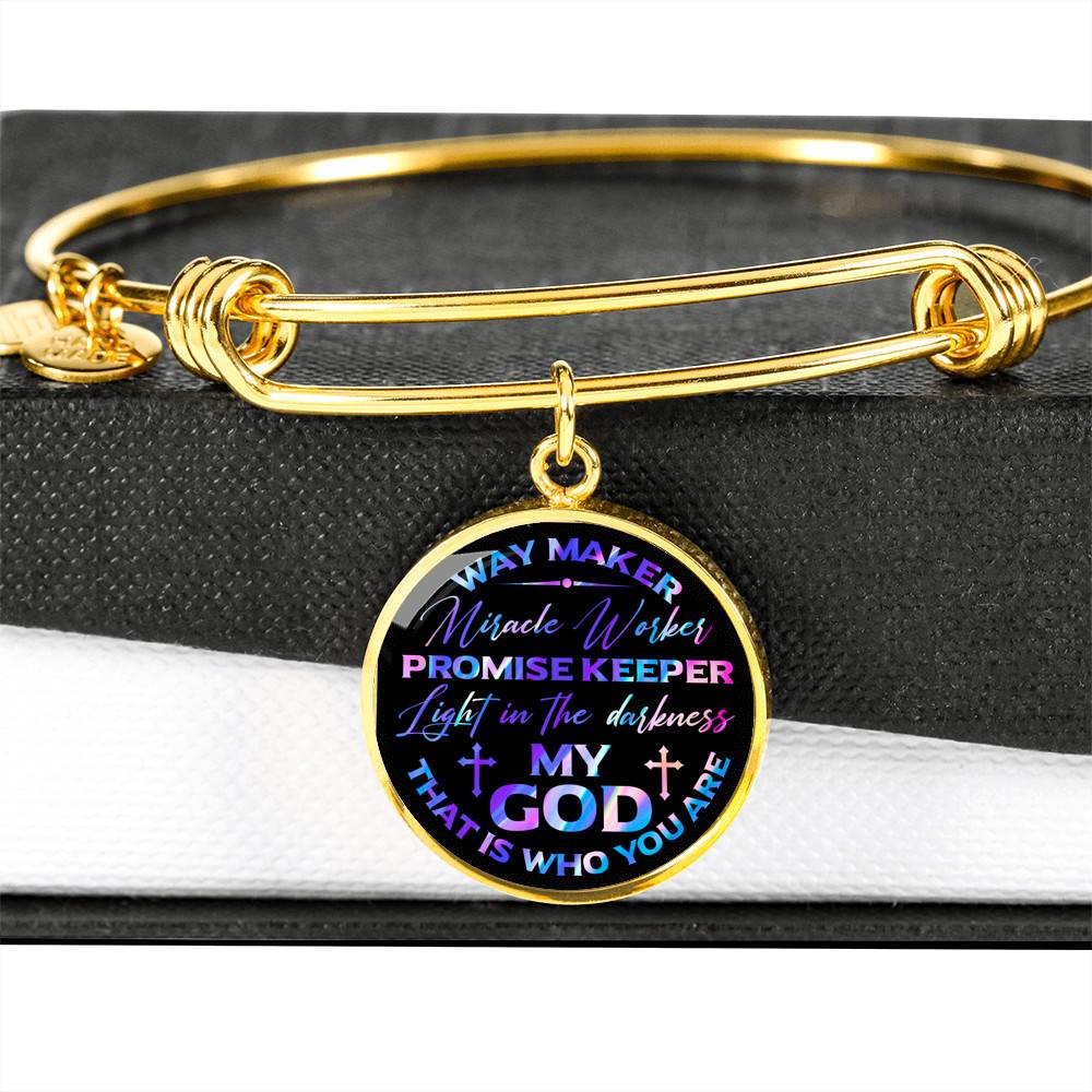 Way Maker Miracle Worker Promise Keeper Light in the Darkness My God That Is Who You Are Circle Pendant Necklace